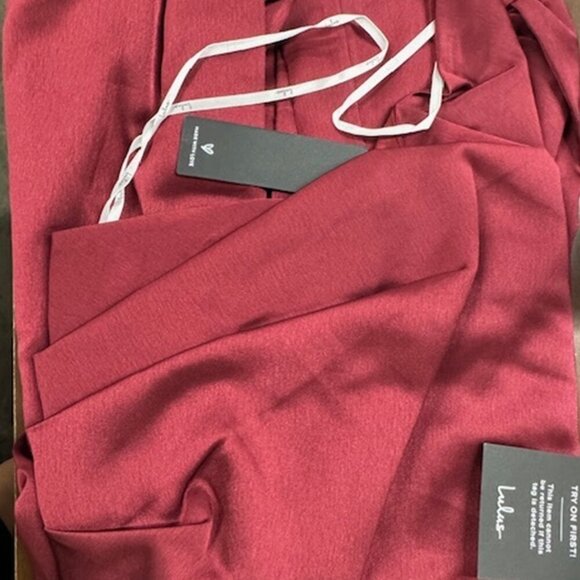 NWT Lulus Passionate About Perfection Wine Red Satin One-Shoulder Jumpsuit (SM) - Picture 5 of 8